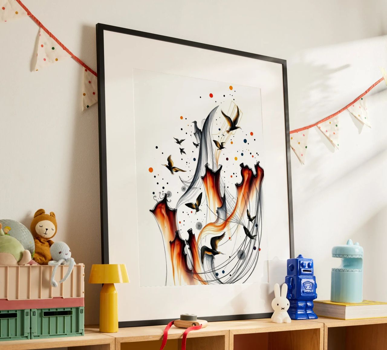 Abstrakt Vogelschiff poster de kosinsart.gallery