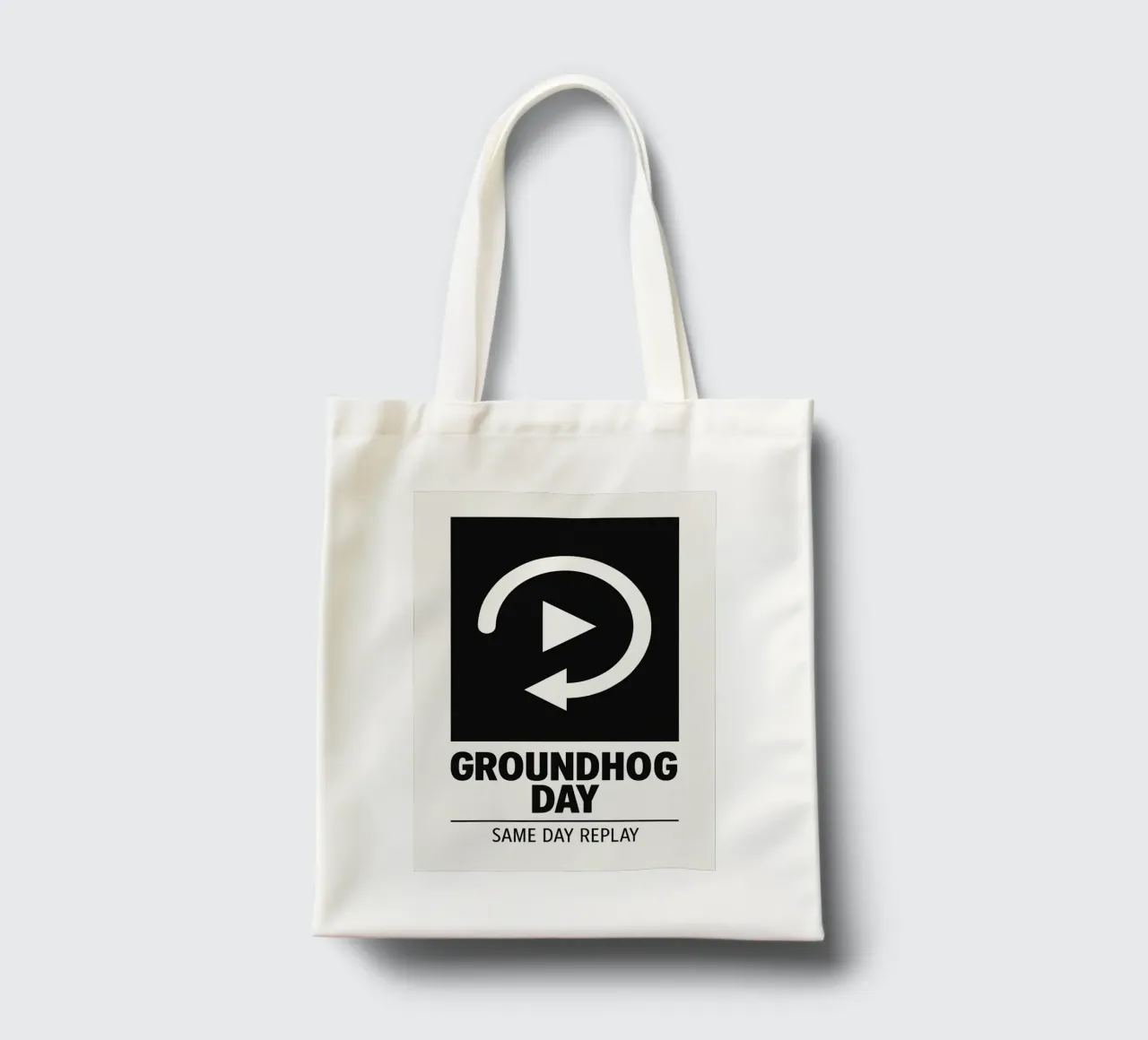 Groundhog Day Print borsa in juta da MoviesArt