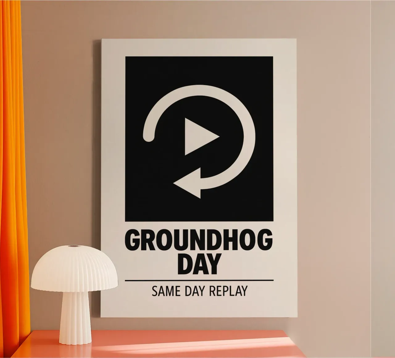 Groundhog Day Print tela con Cornice a cassetta da MoviesArt