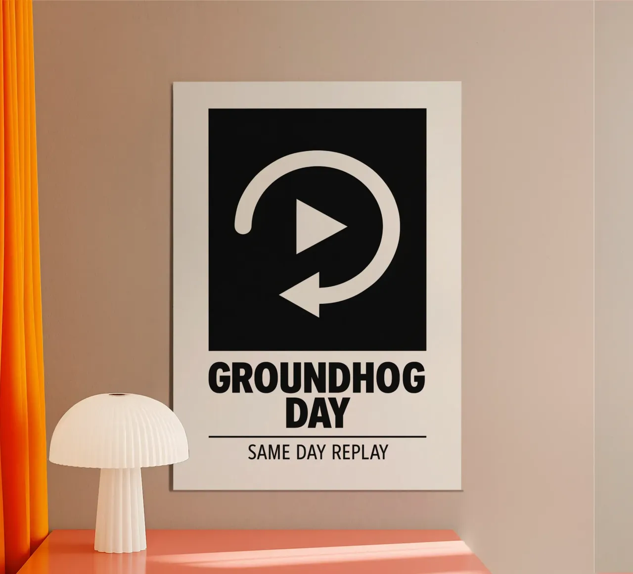 Groundhog Day Print poster con telaio in legno da MoviesArt