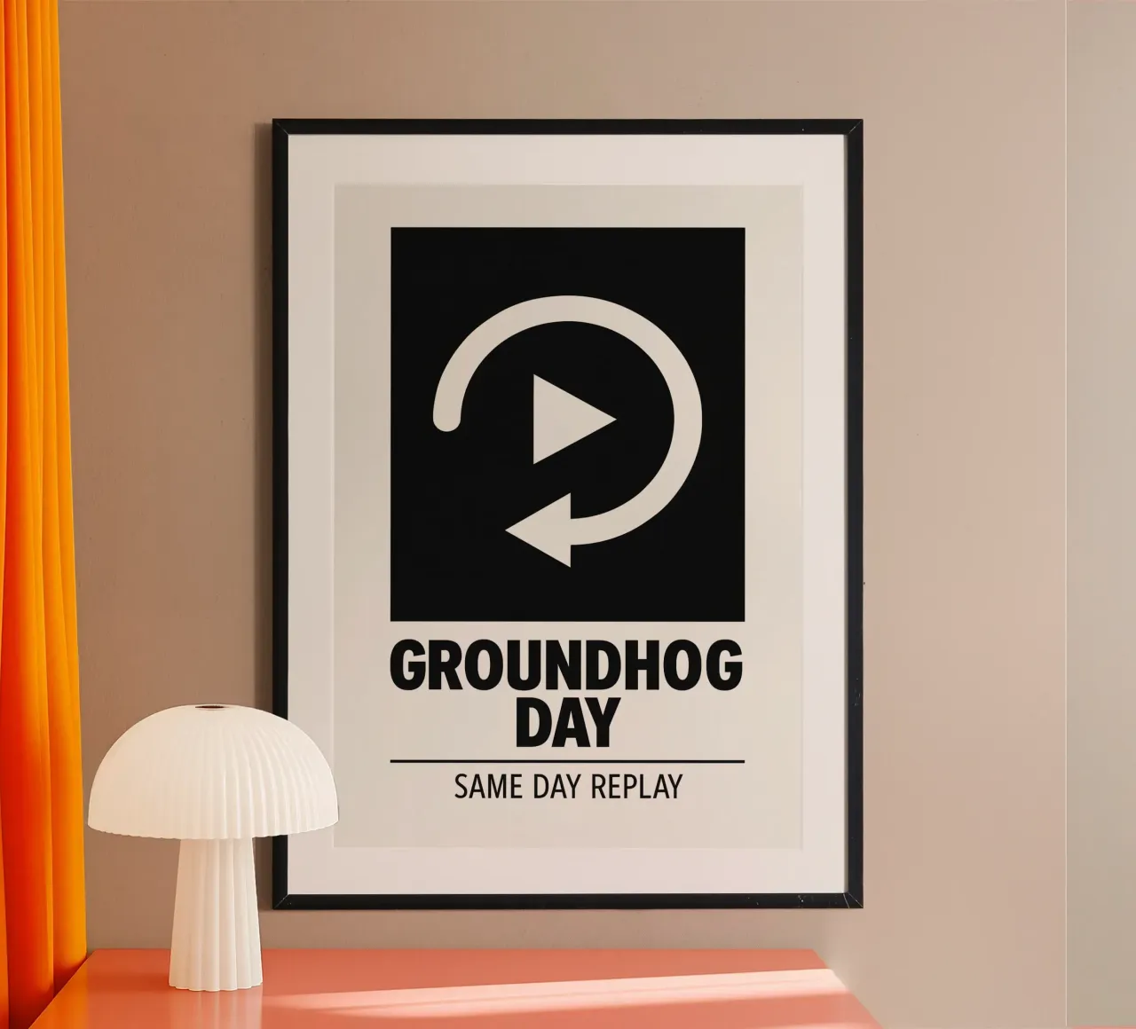 Groundhog Day Print poster con telaio in legno da MoviesArt