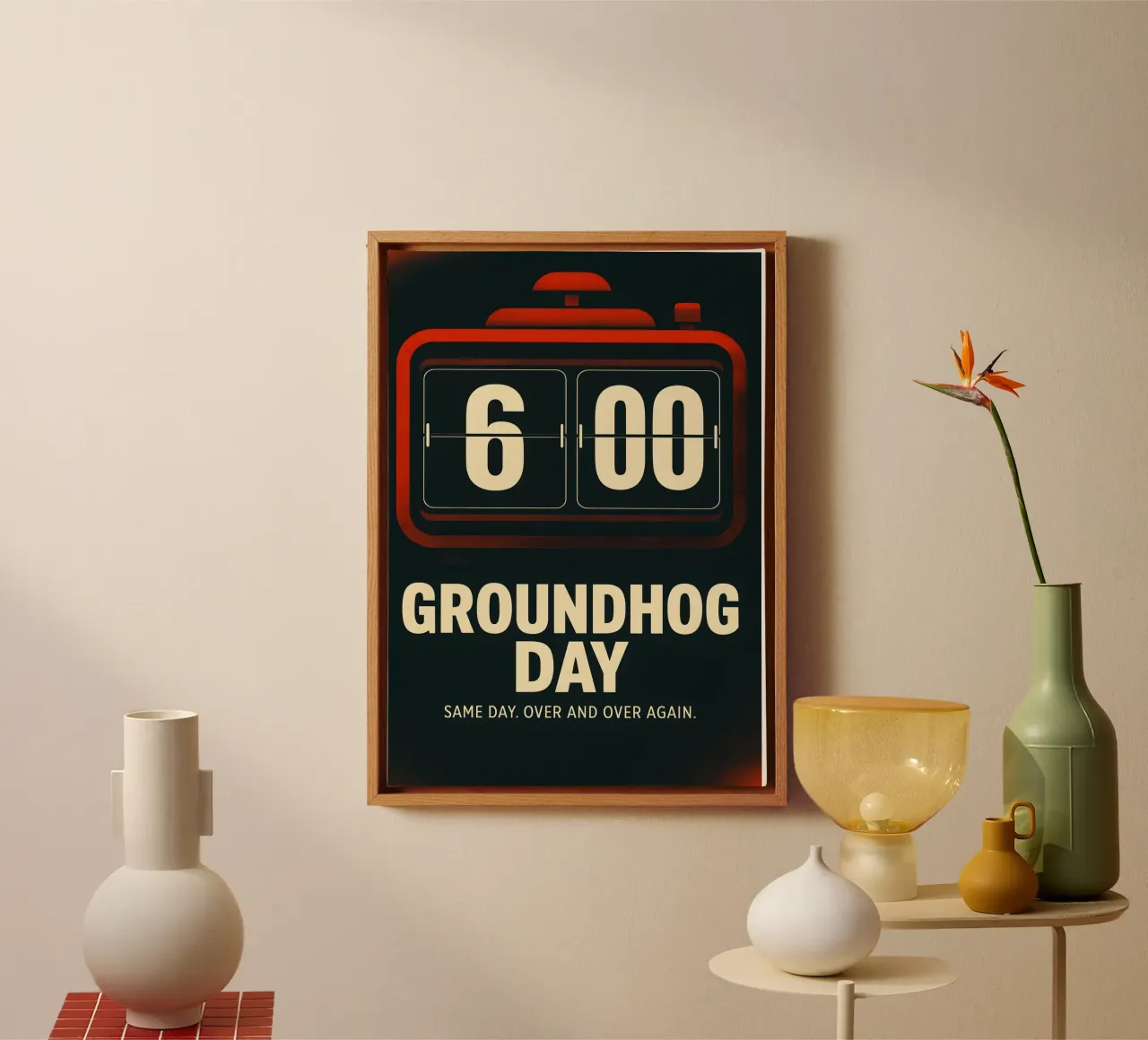 Groundhog Day Print tela con Cornice a cassetta da MoviesArt