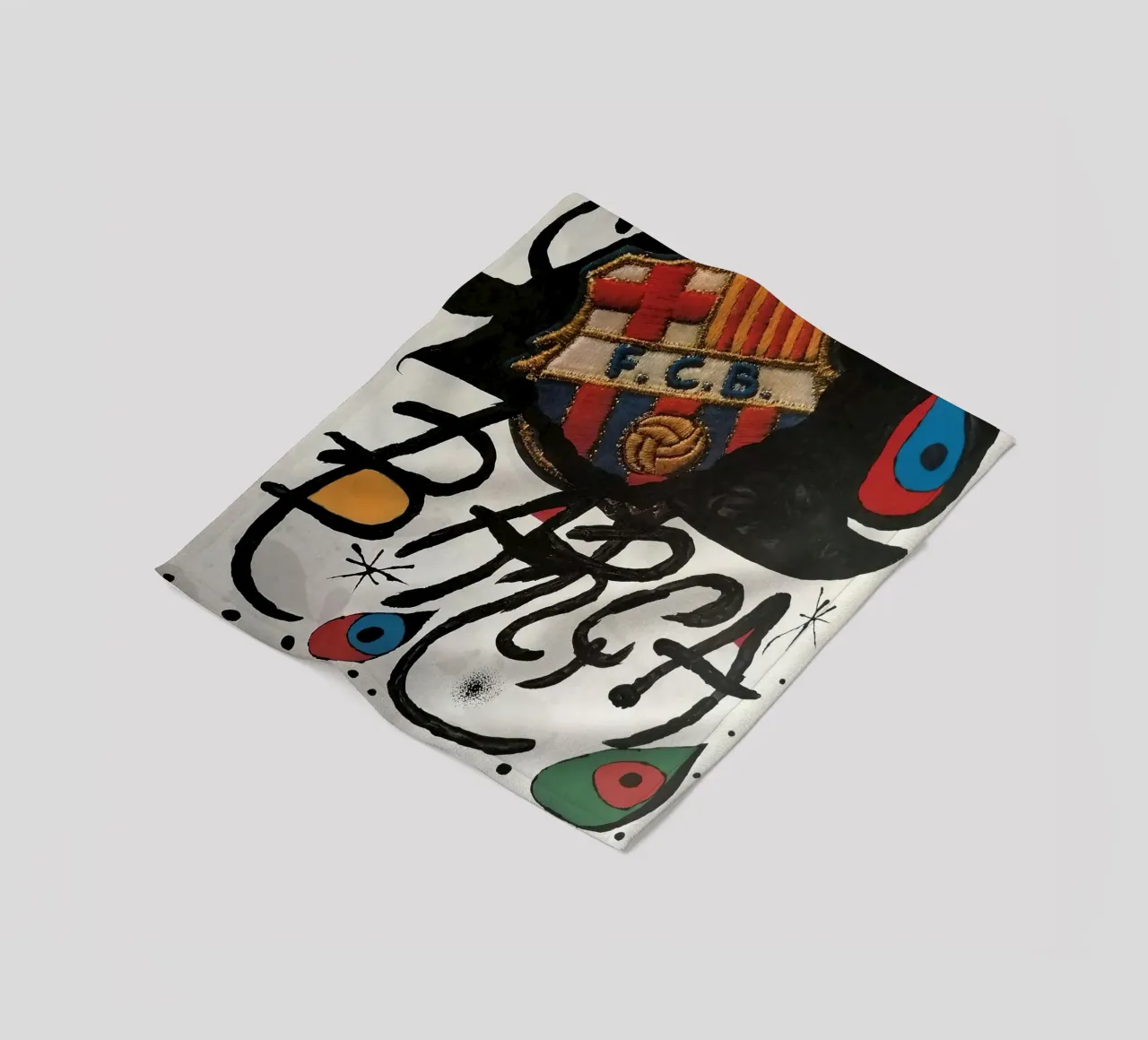 Joan Miro Lithograph Signed and Numbered from Fc Barcelona fleece blanket by phillipp veisenberg
