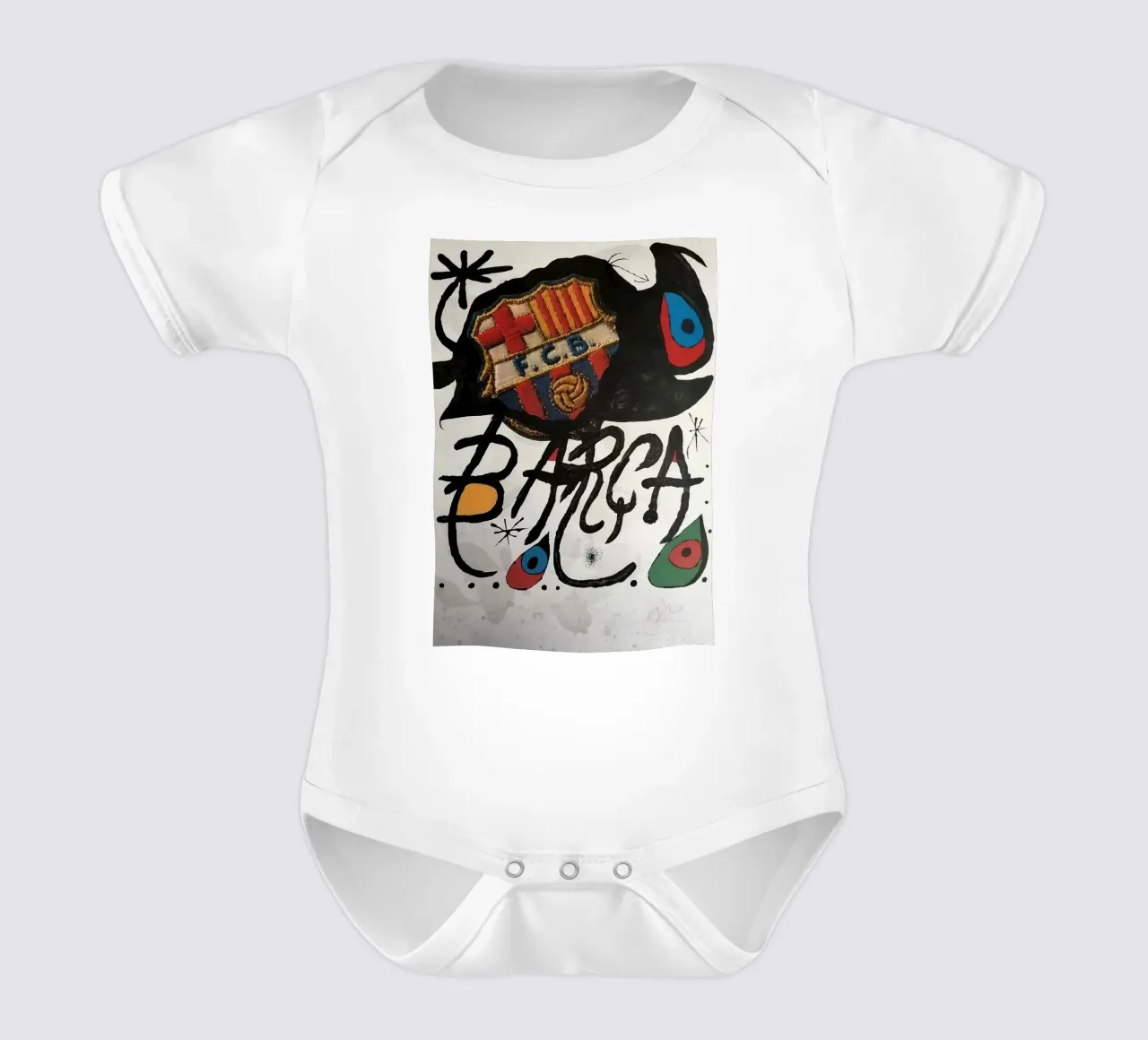 Joan Miro Lithograph Signed and Numbered from Fc Barcelona short-sleeve baby romper by phillipp veisenberg