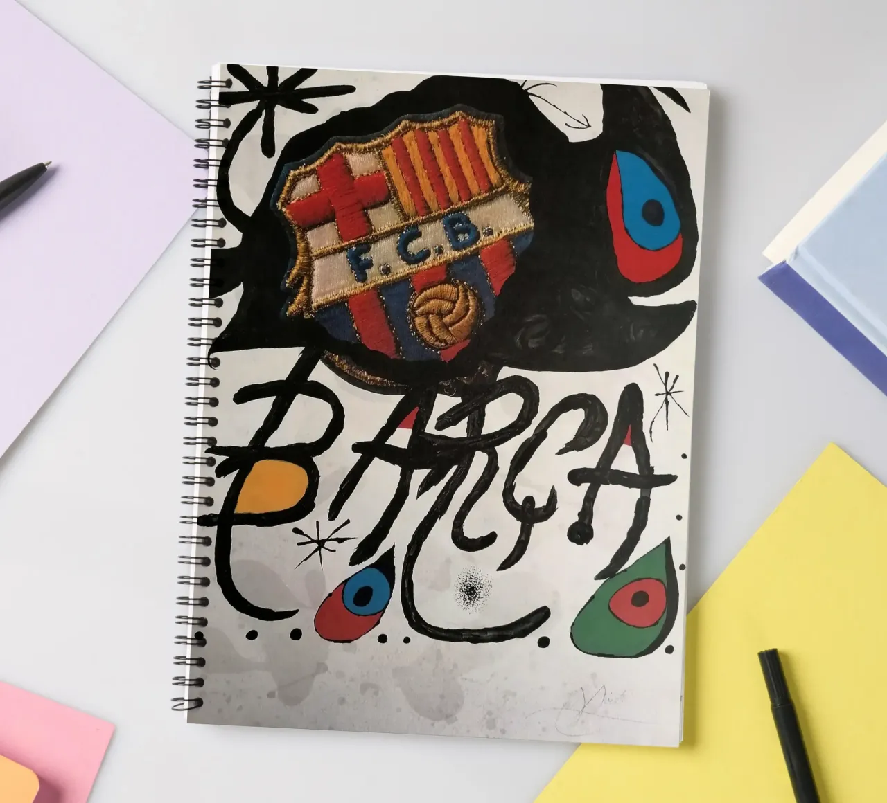 Joan Miro Lithograph Signed and Numbered from Fc Barcelona spiral notebook by phillipp veisenberg
