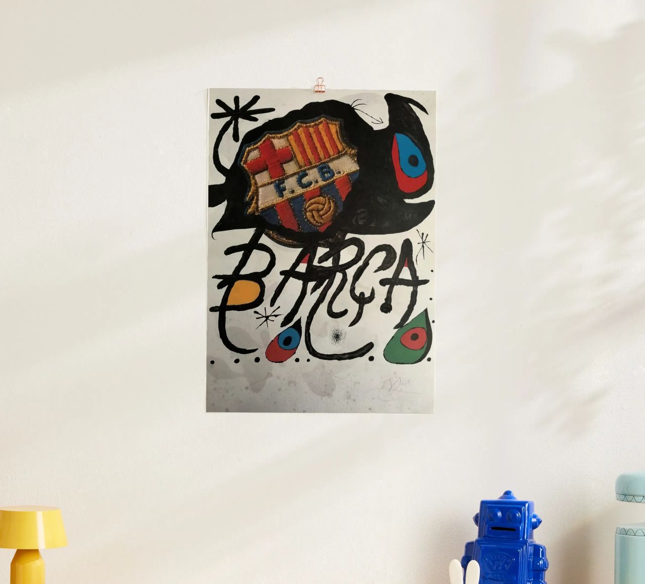 Joan Miro Lithographie signée et numérotée du Fc Barcelone poster de phillipp veisenberg
