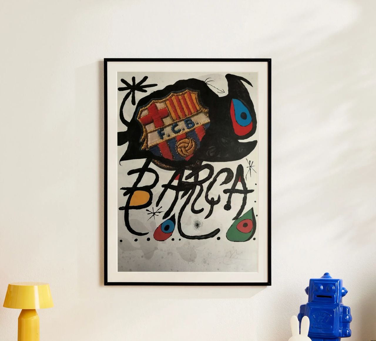 Joan Miro Lithographie signée et numérotée du Fc Barcelone poster de phillipp veisenberg