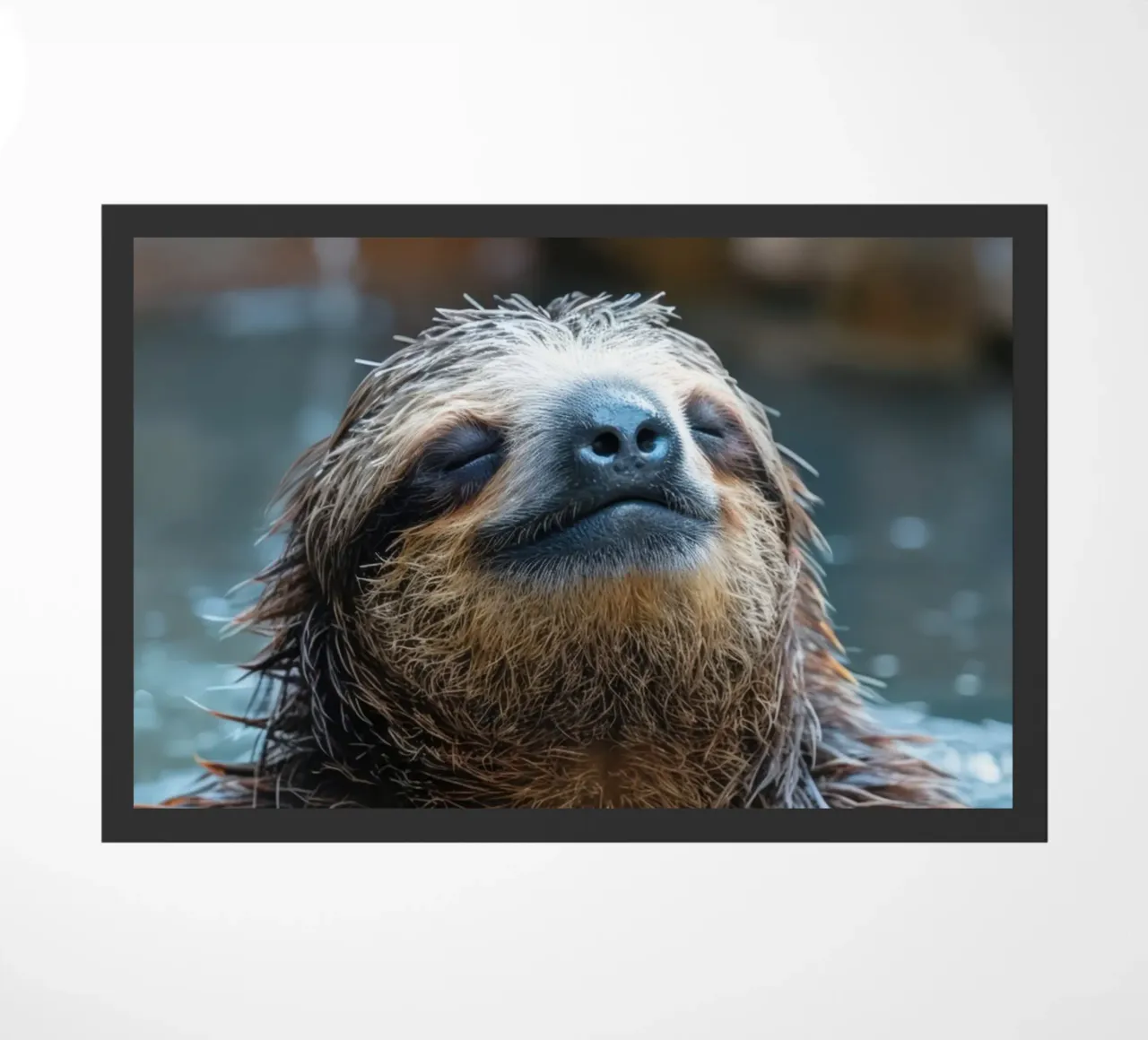 Ontspan: Luier in het wellnesszwembad. Mediteren in het water deurmat van SlothStella