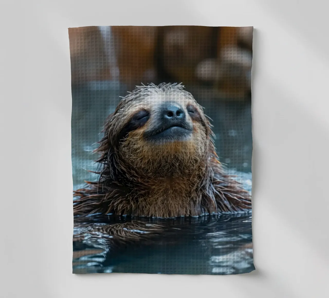 Relax : paresseux dans un bain de bien-être. Méditer dans l'eau torchon de SlothStella