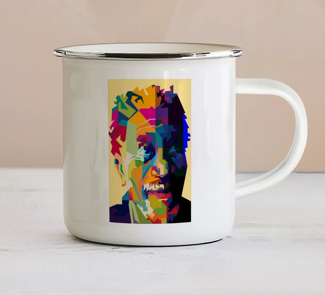 Morgan Freeman Attore Leggenda WPAP Trending Now tazza in smalto da Artkreator