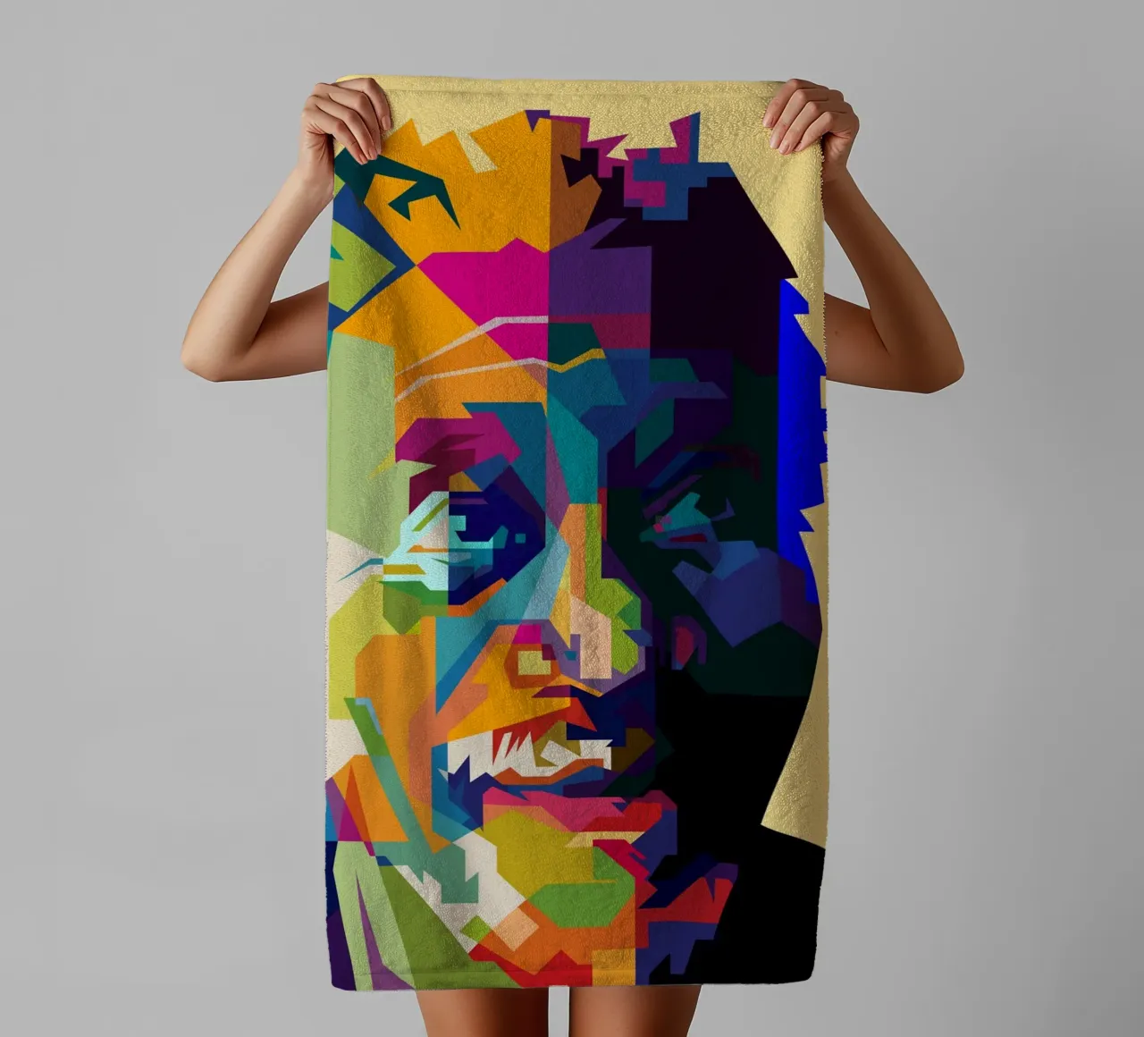 Morgan Freeman Attore Leggenda WPAP Trending Now asciugamano da bagno da Artkreator