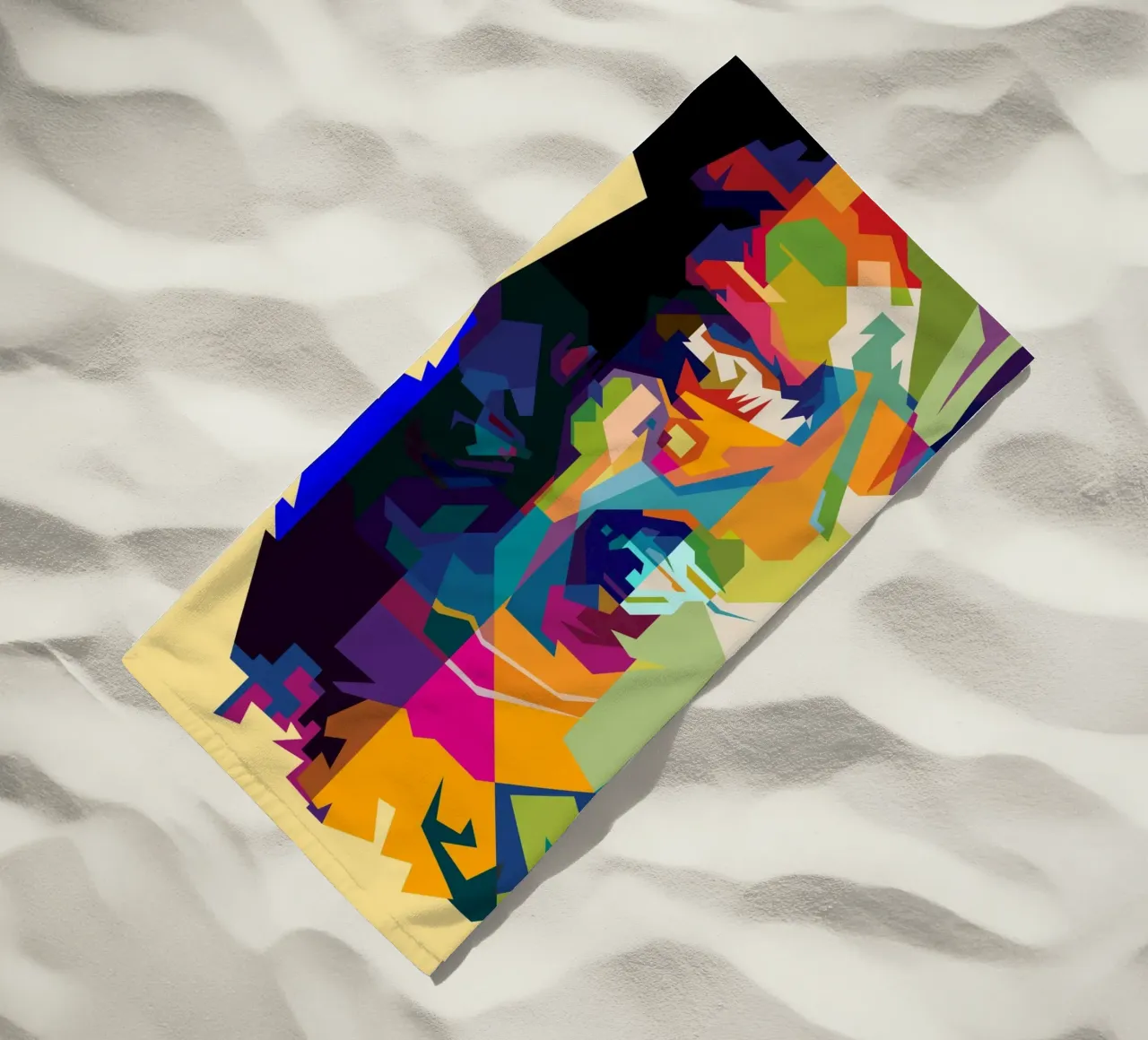 Morgan Freeman Legend Actor WPAP Trending Now beach towel by Artkreator