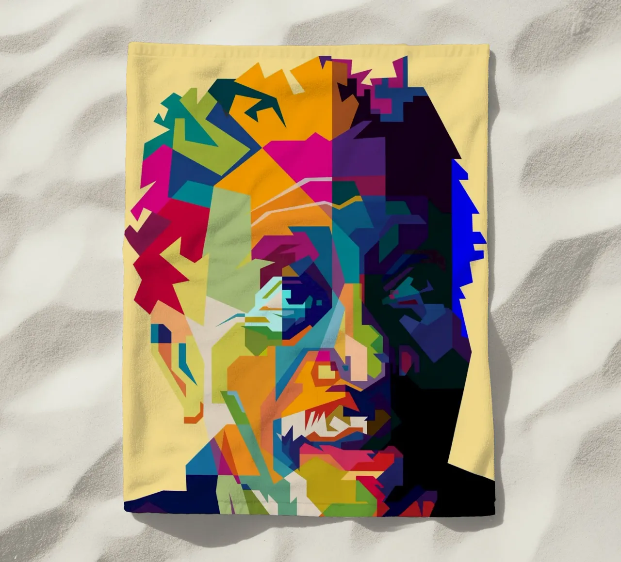 Morgan Freeman Legend Actor WPAP Trending Now beach towel by Artkreator