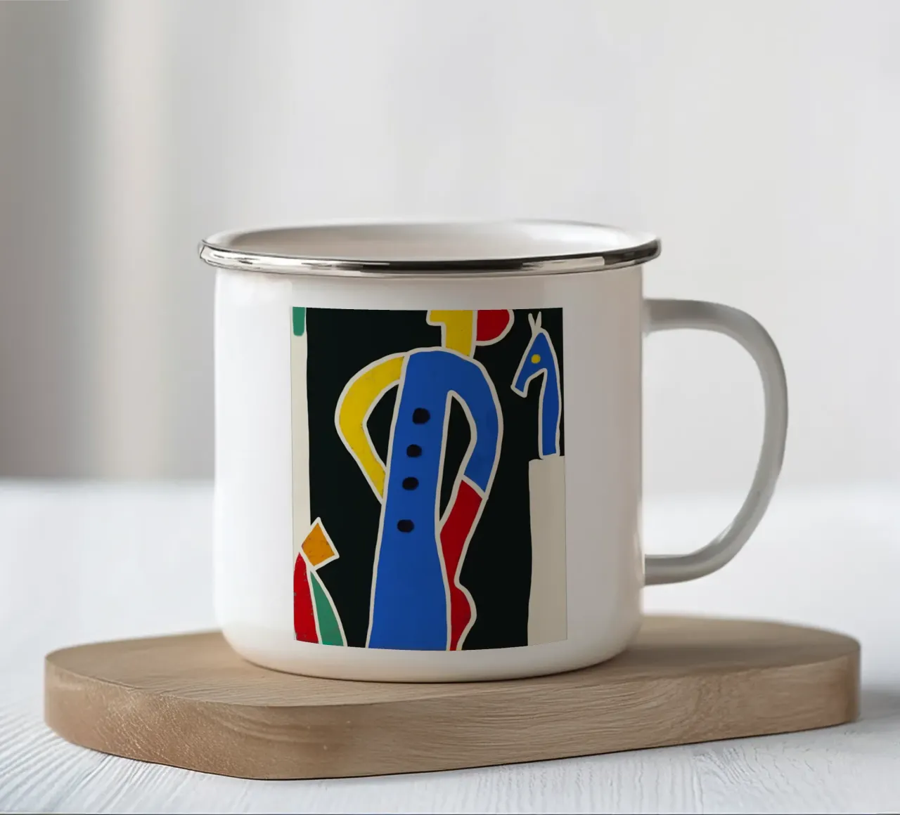 Signora nel museo tazza in smalto da Little Dean