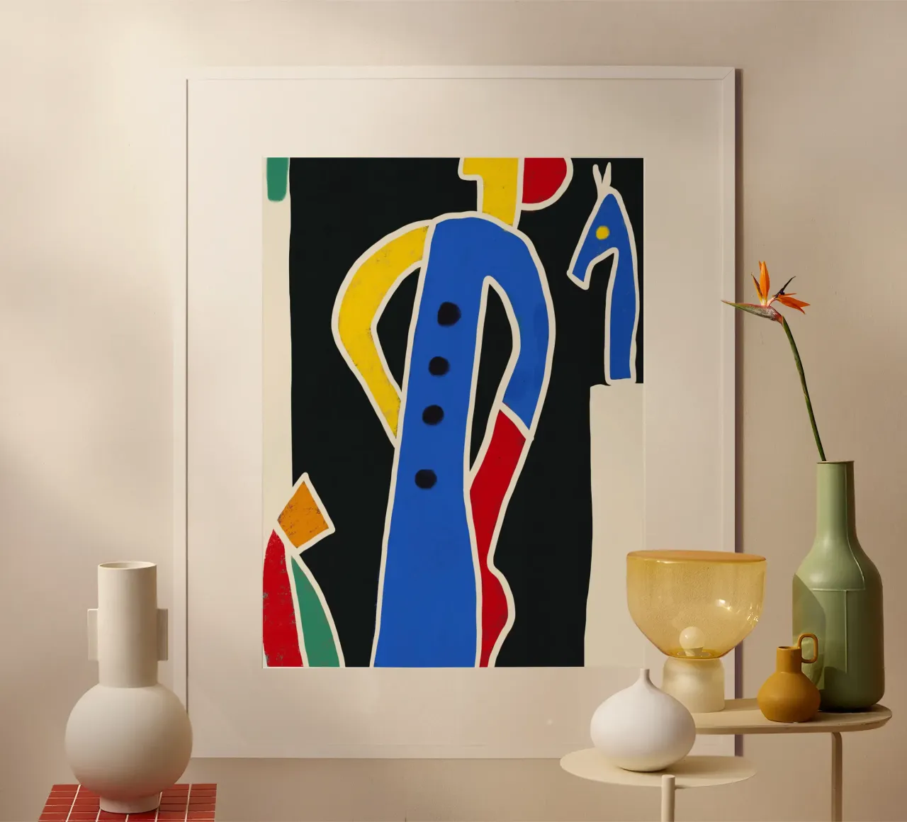Signora nel museo poster con telaio in alluminio da Little Dean