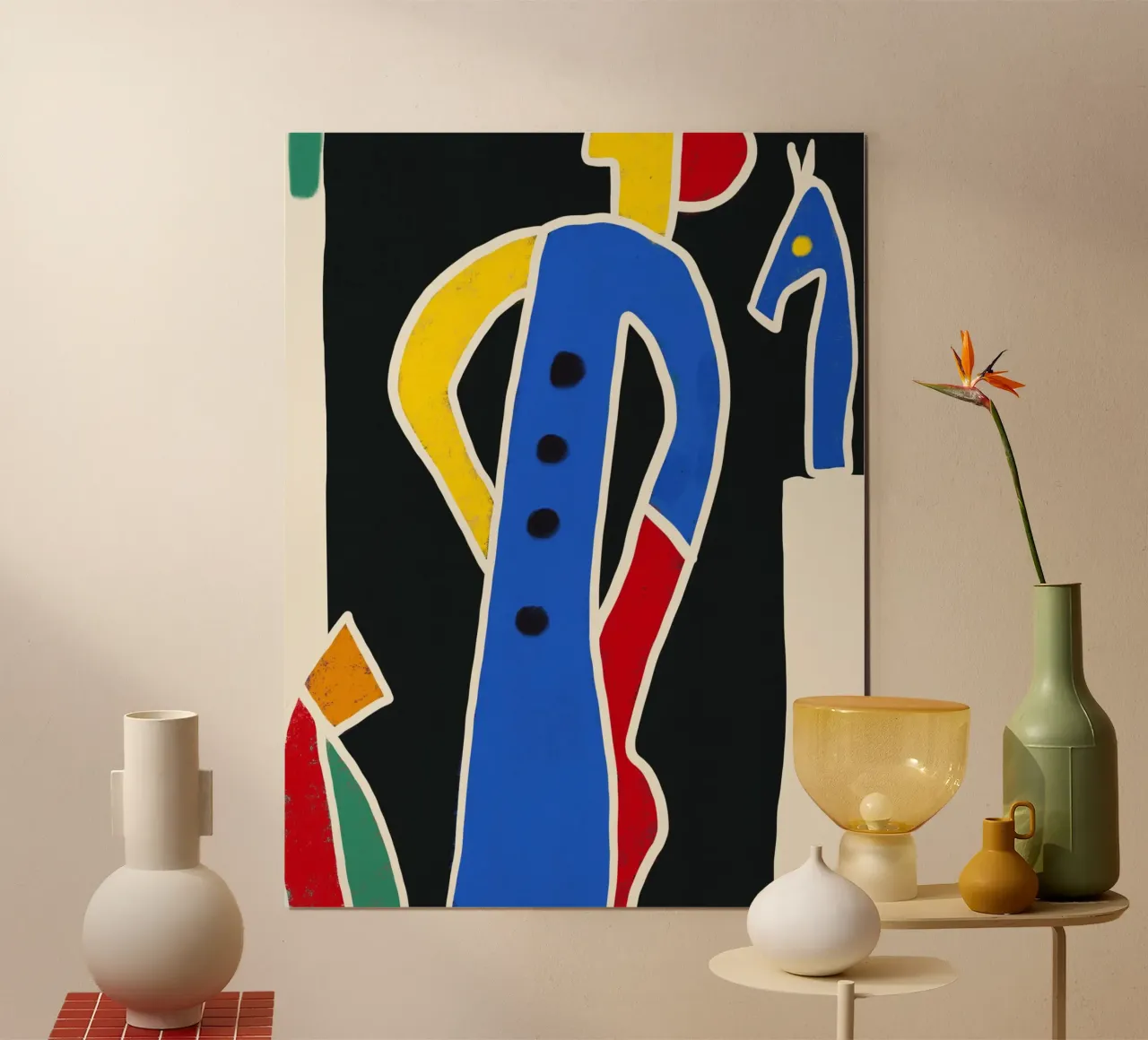 Signora nel museo poster con telaio in alluminio da Little Dean