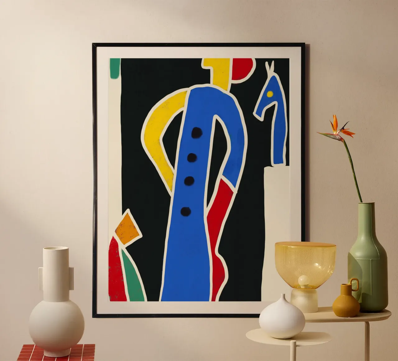 Signora nel museo poster con telaio in alluminio da Little Dean
