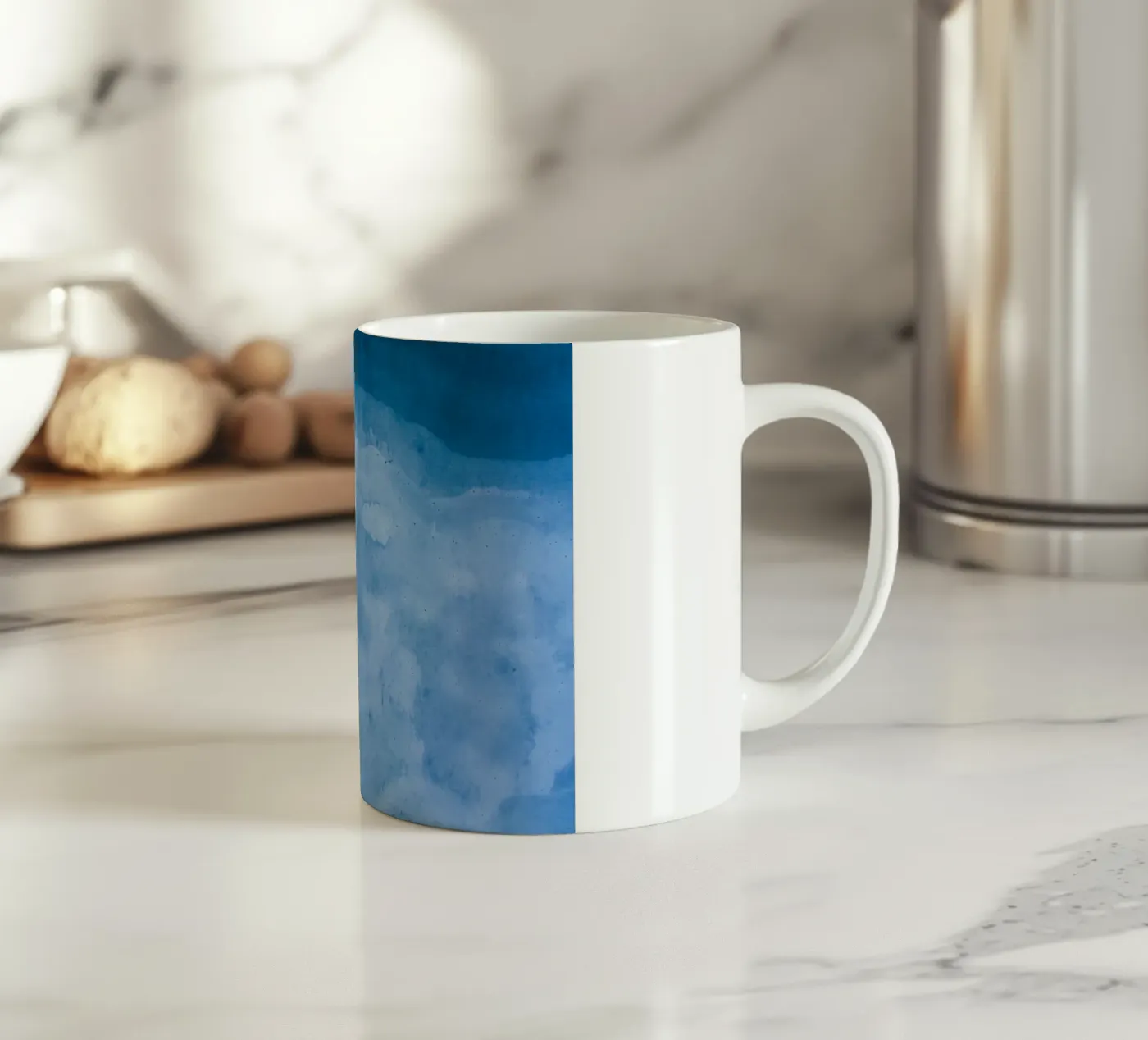 waves white ceramic mug by Bleu
