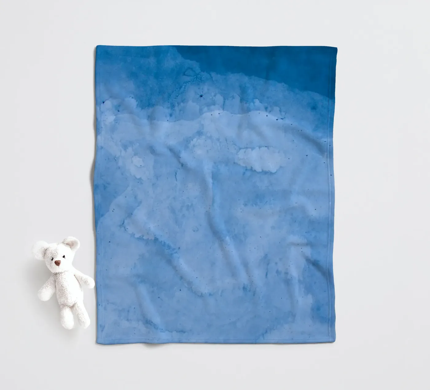 Wellen weiß Fleecedecke von Bleu