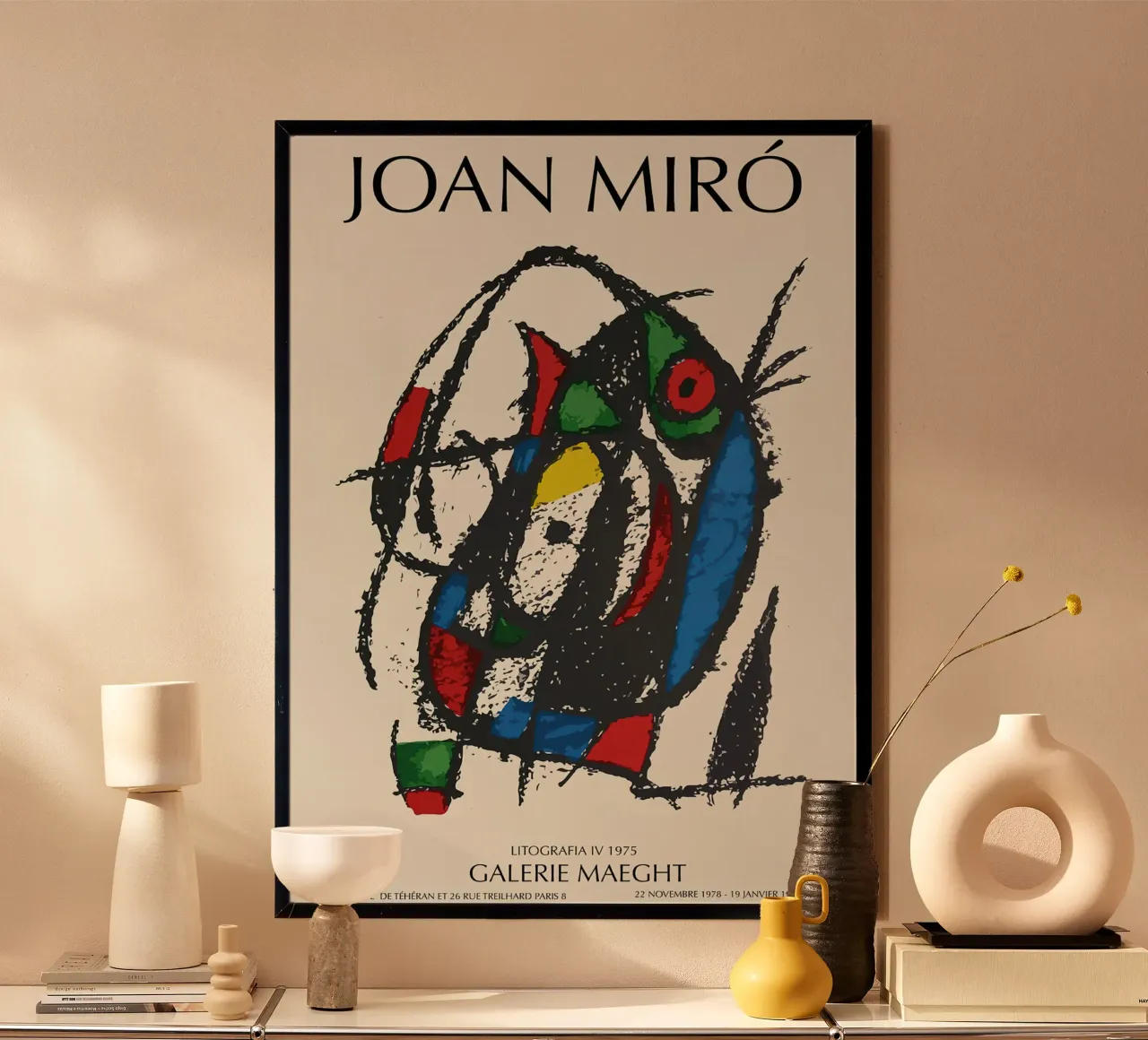 Joan Miro Litografia IV poster con telaio in plastica da phillipp veisenberg