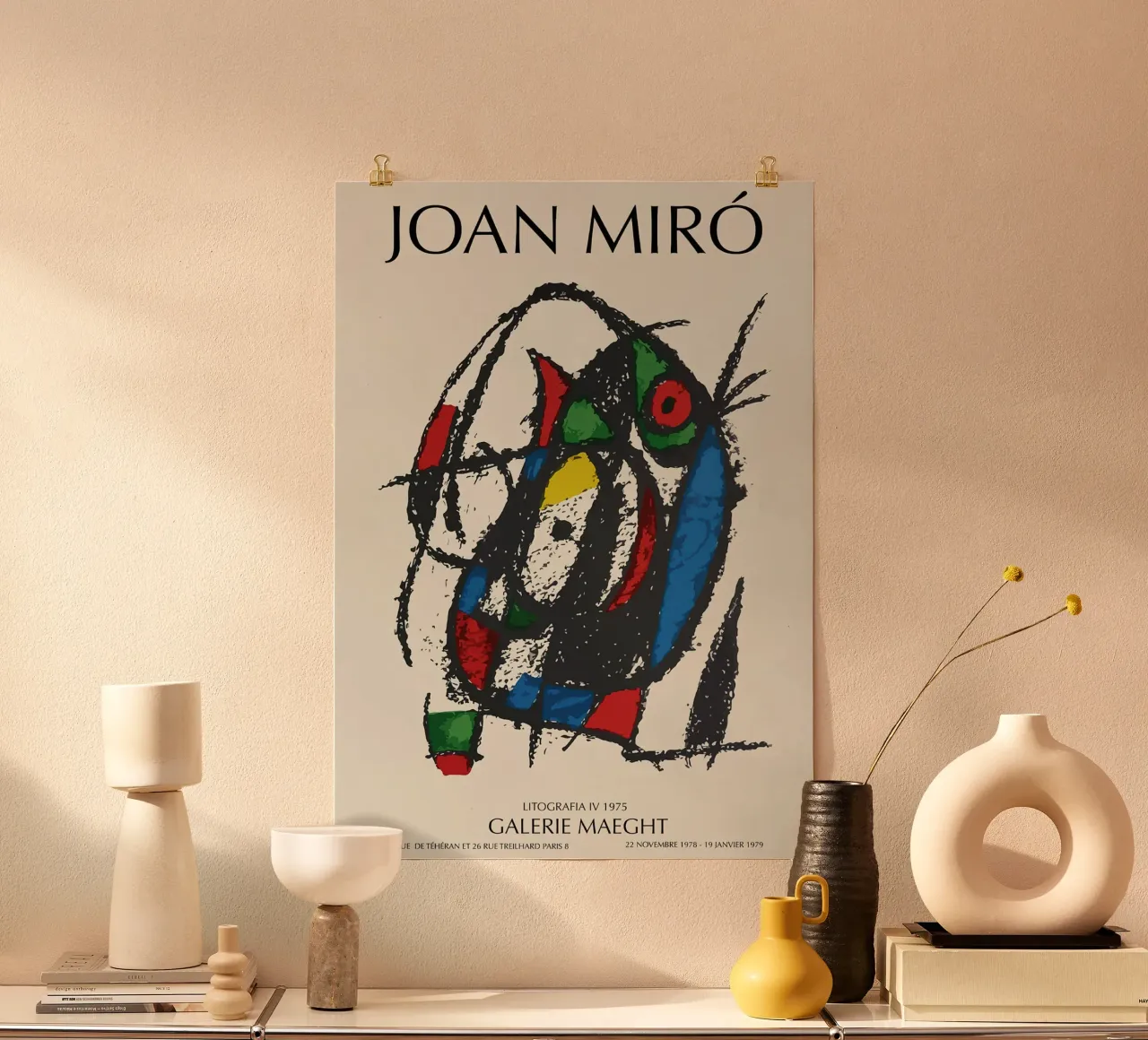 Joan Miro Litografia IV poster con telaio in plastica da phillipp veisenberg