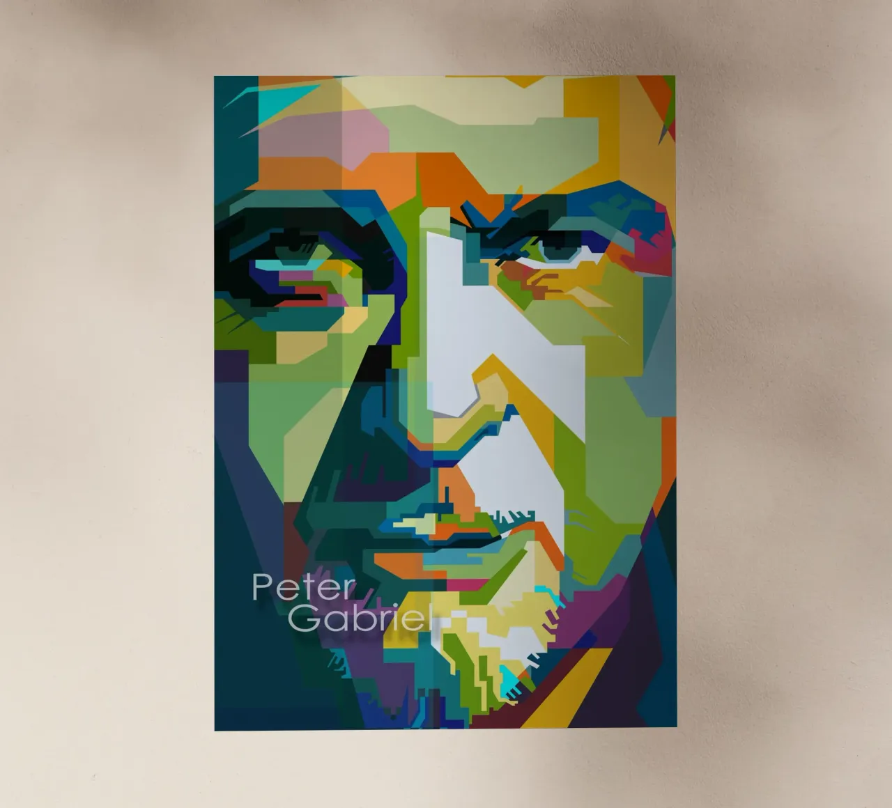 Peter Gabriel Cantante Musicista WPAP Trending Now pellicola backlit da Artkreator