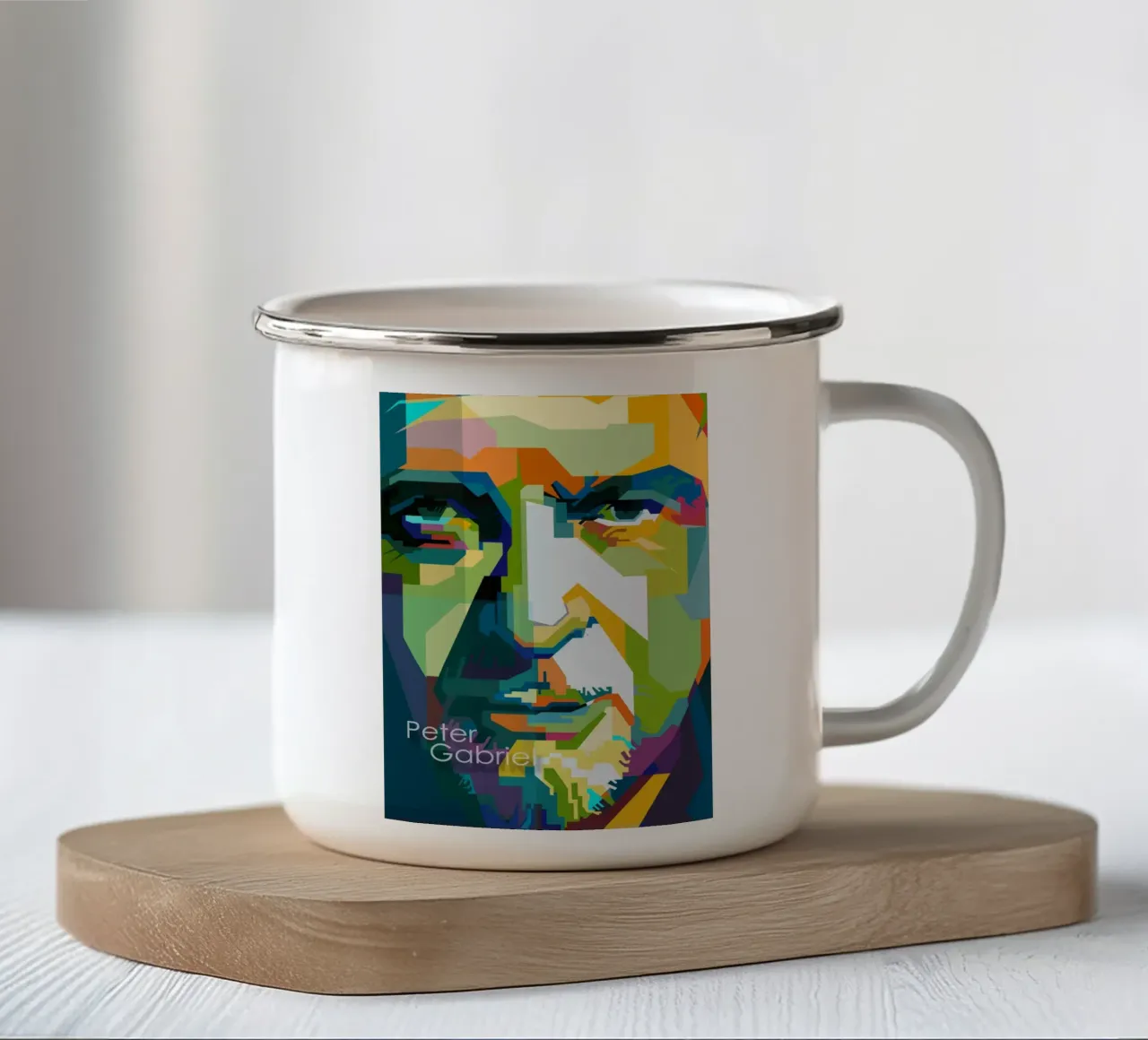 Peter Gabriel Cantante Musicista WPAP Trending Now tazza in smalto da Artkreator