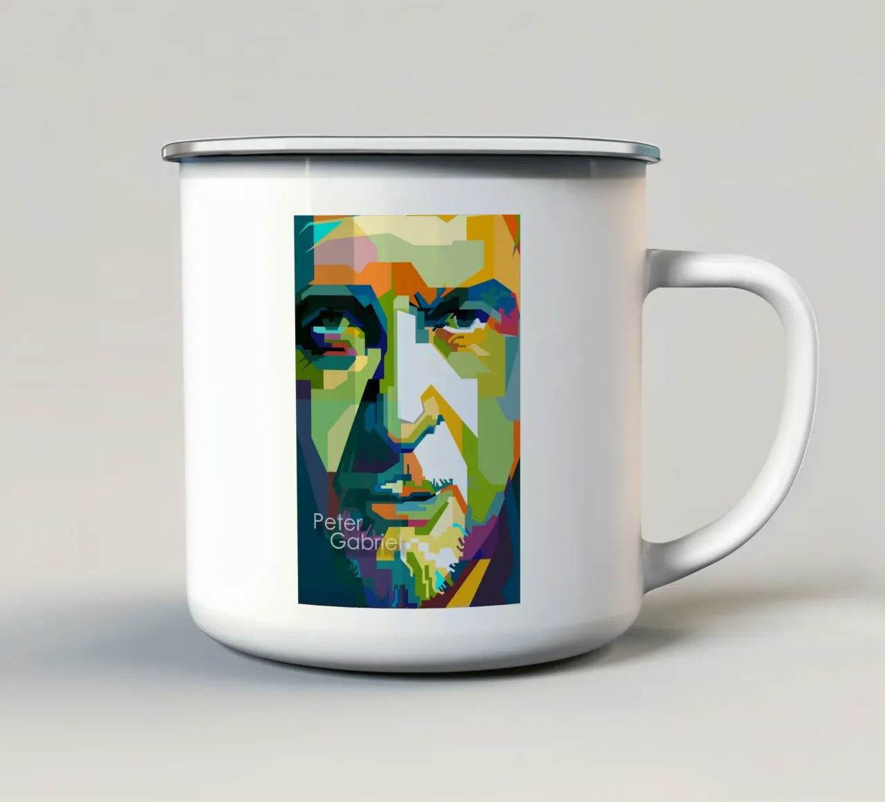 Peter Gabriel Cantante Musicista WPAP Trending Now tazza in smalto da Artkreator