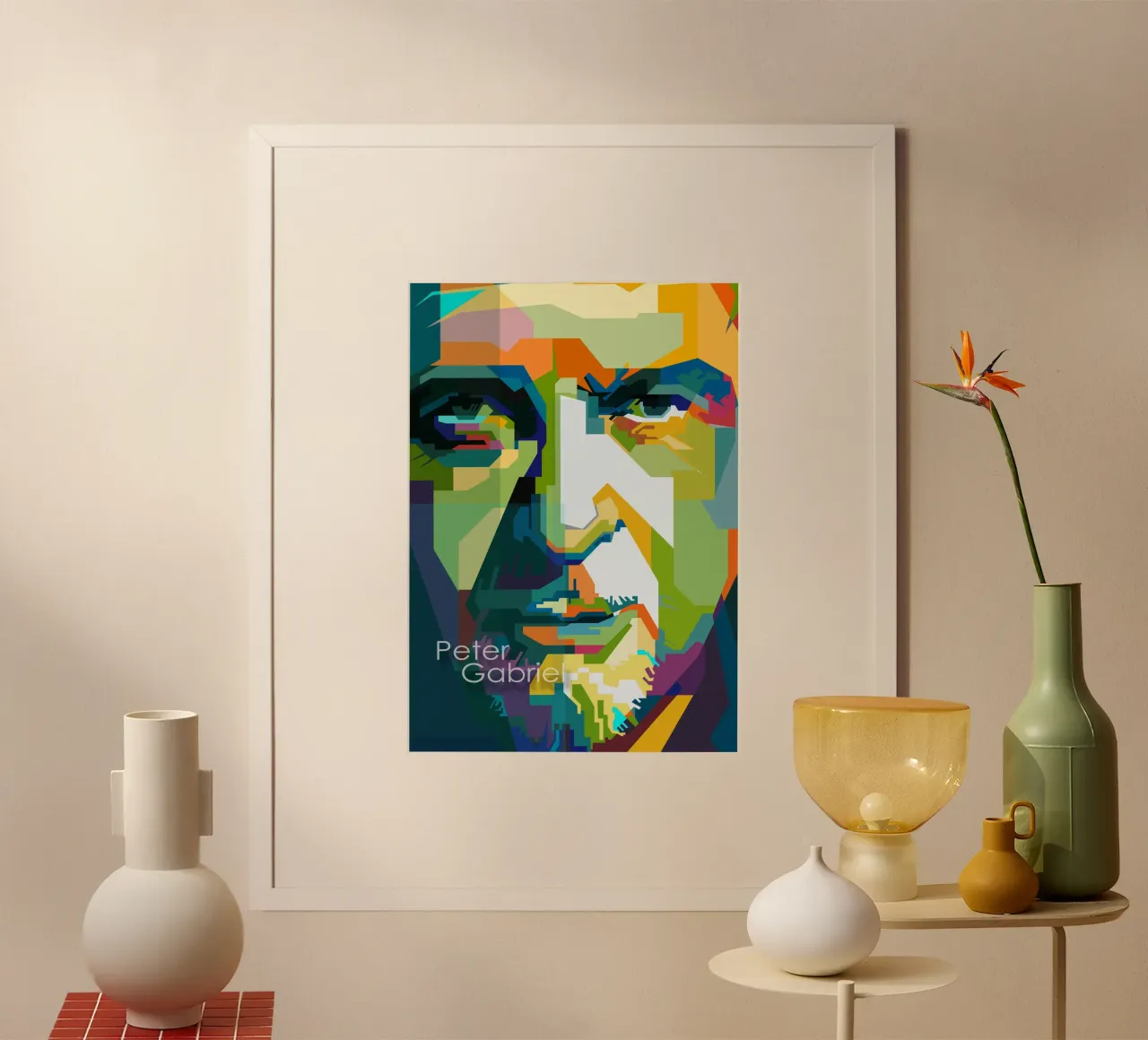 Peter Gabriel Zanger Muzikant WPAP Nu Trending poster met aluminium frame van Artkreator