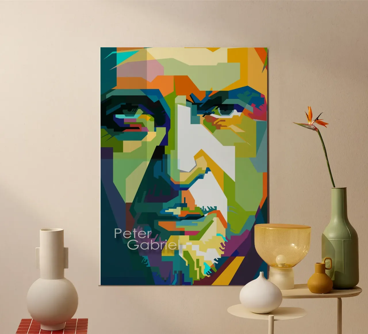 Peter Gabriel Zanger Muzikant WPAP Nu Trending poster met aluminium frame van Artkreator