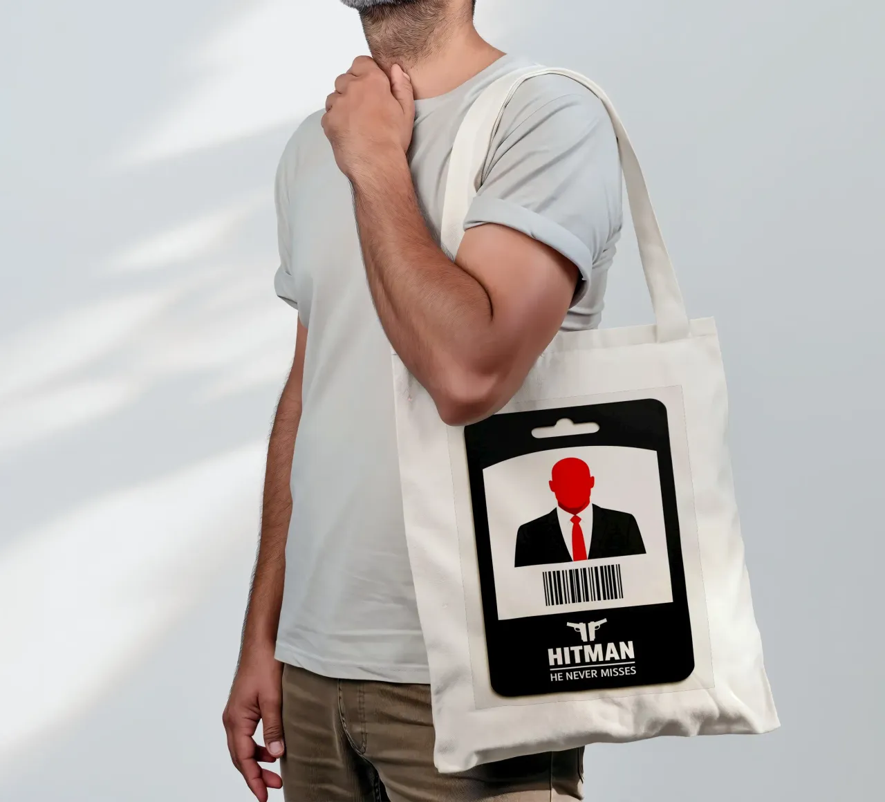 Hitman Print borsa in juta da MoviesArt