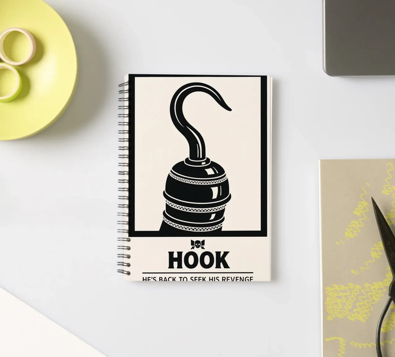 Hook Print spiral notebook by MoviesArt