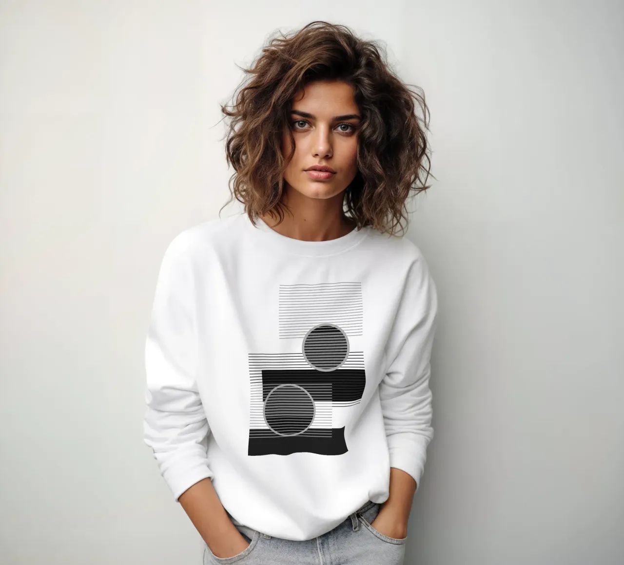 Geometrico minimalista nero e grigio felpa da SilverPegasus