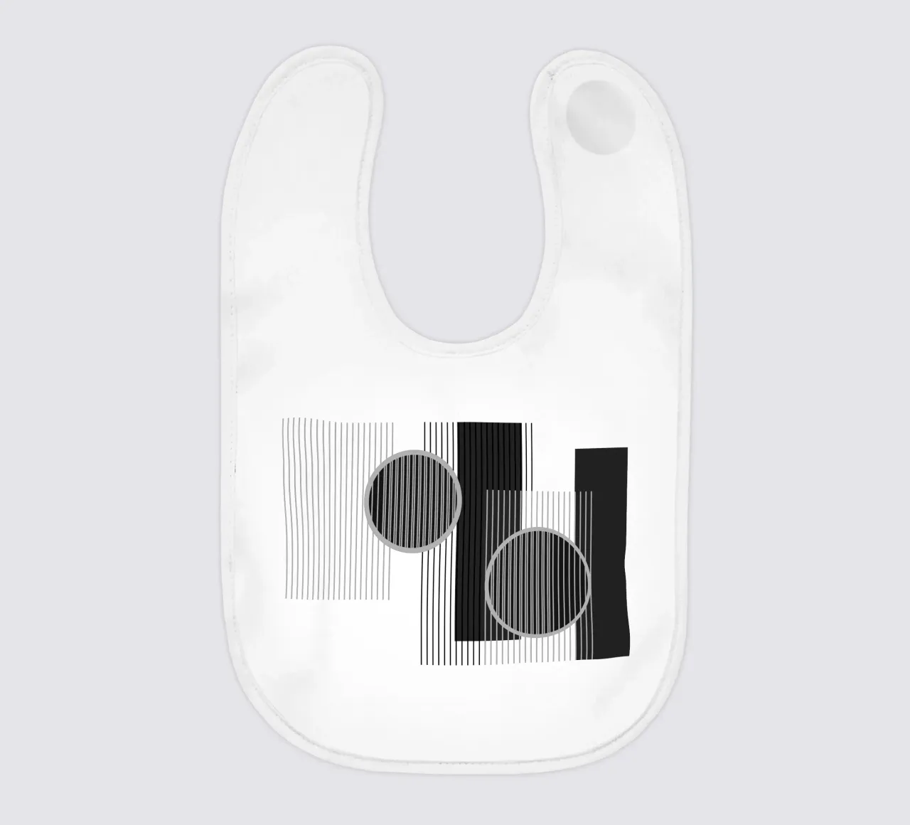 Geometrisch Minimal Schwarz & Grau Babylätzchen von SilverPegasus