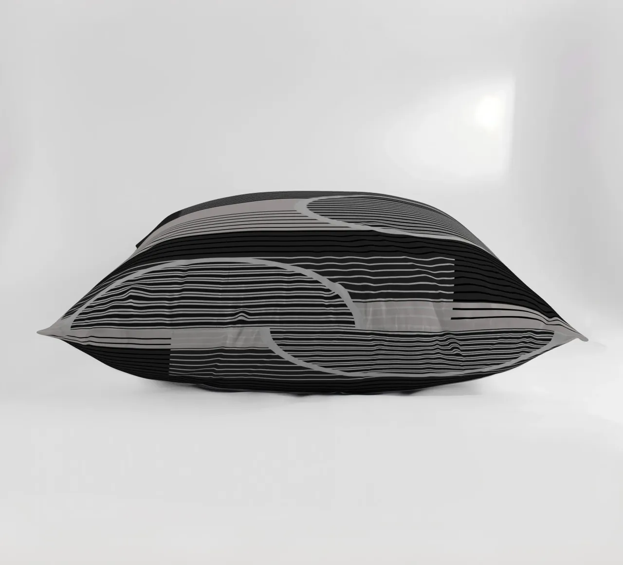 Geometric Minimal Black & Grey decorative cushion by SilverPegasus