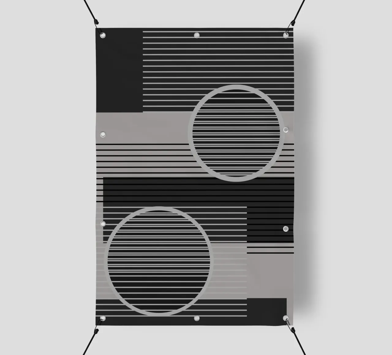 Geometrisch Minimal Schwarz & Grau PVC Plane von SilverPegasus