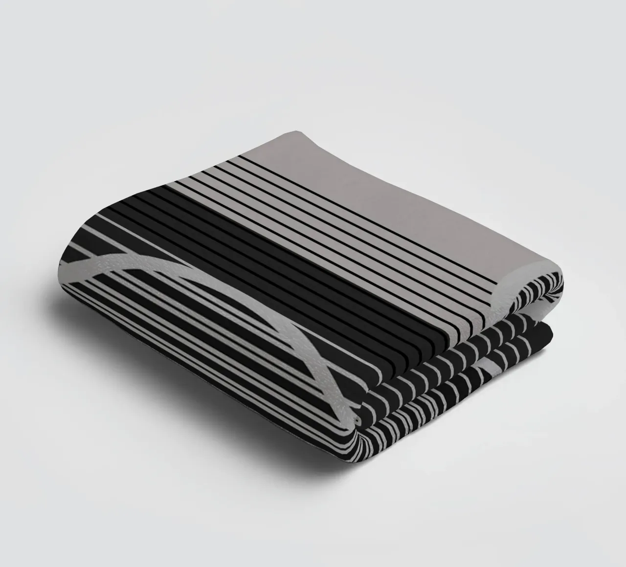 Geometrisch minimalistisch zwart & grijs badhanddoek van SilverPegasus