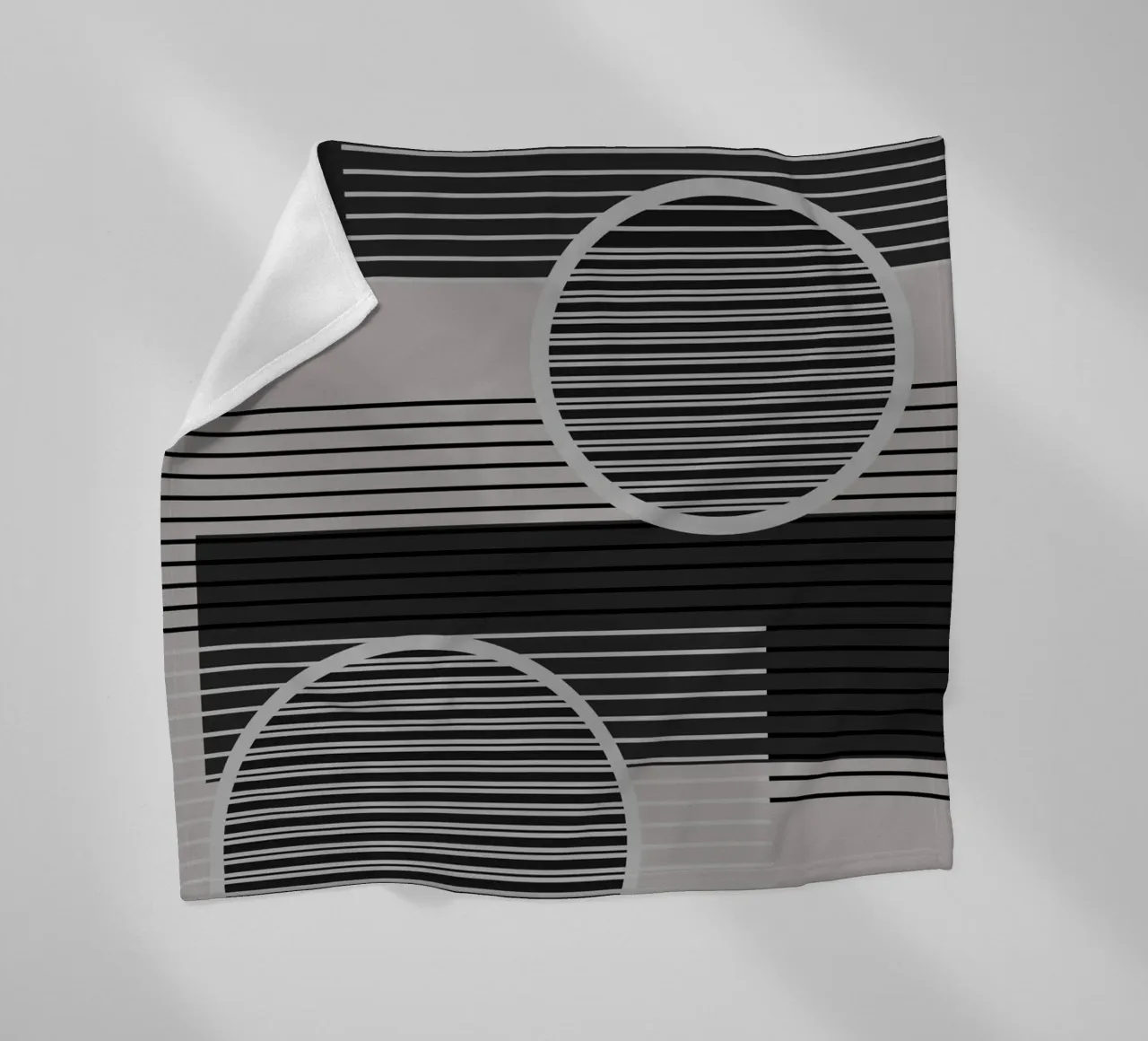 Geometrisch Minimal Schwarz & Grau Fleecedecke von SilverPegasus