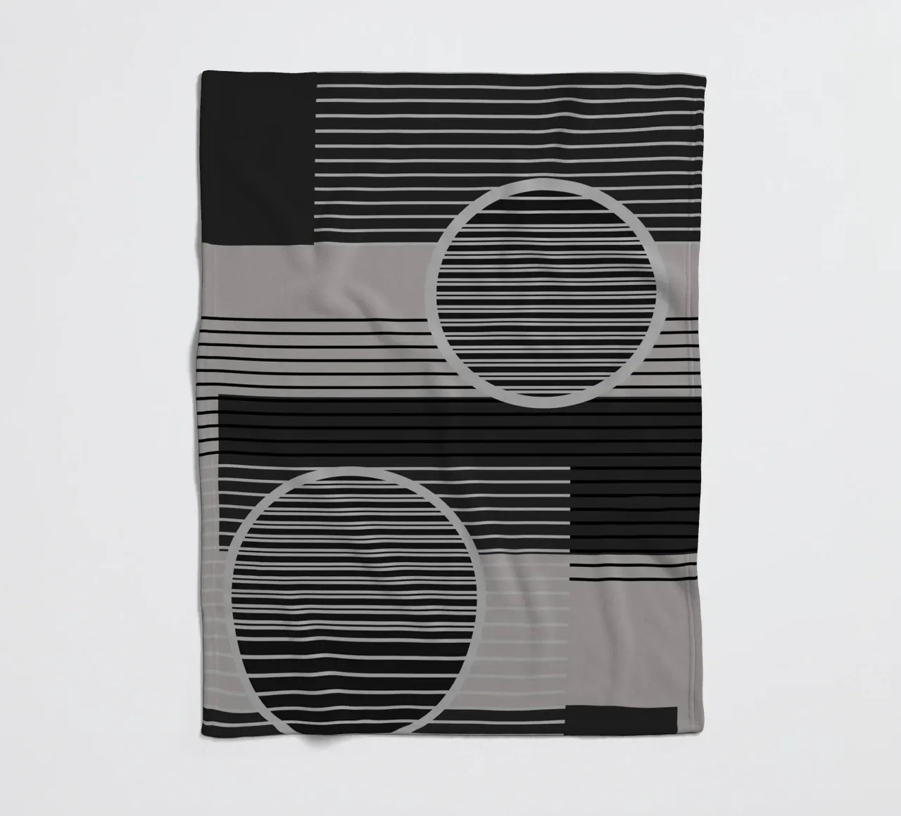 Geometrisch Minimal Schwarz & Grau Fleecedecke von SilverPegasus