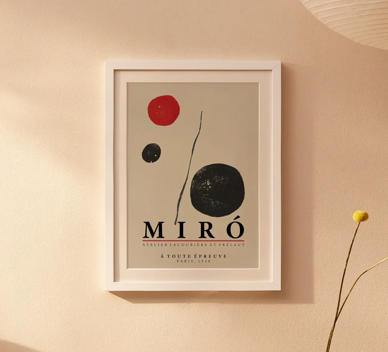 Joan Miro Maleri Litografi Vintage poster con telaio in plastica da phillipp veisenberg