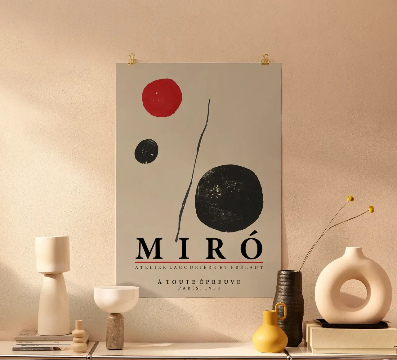 Joan Miro Maleri Litografi Vintage poster con telaio in plastica da phillipp veisenberg