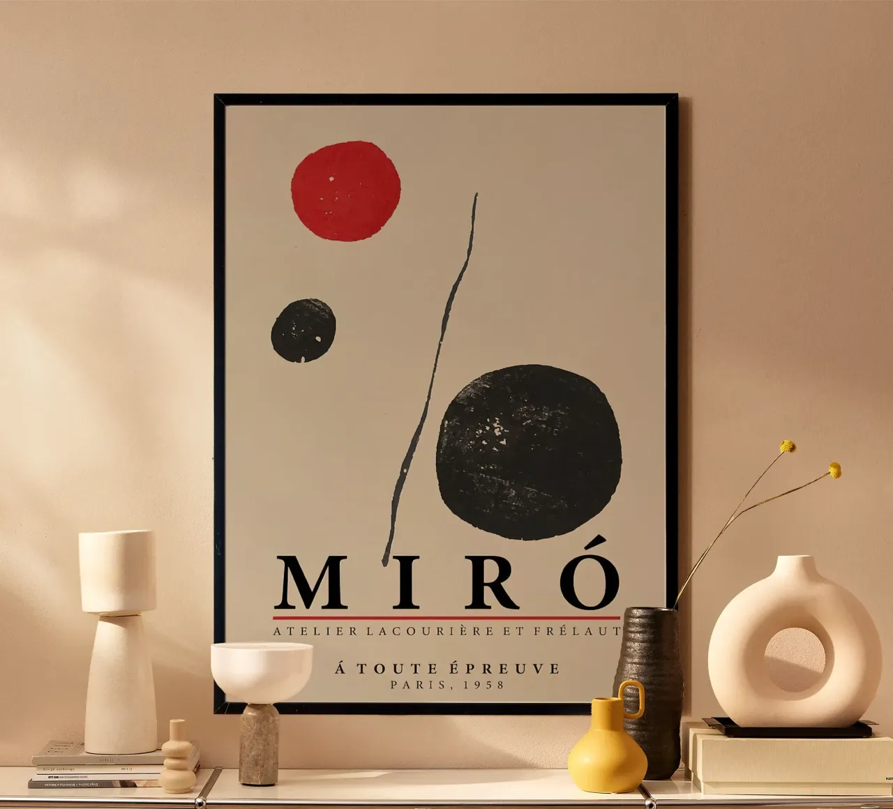 Joan Miro Maleri Litografi Vintage poster con telaio in plastica da phillipp veisenberg