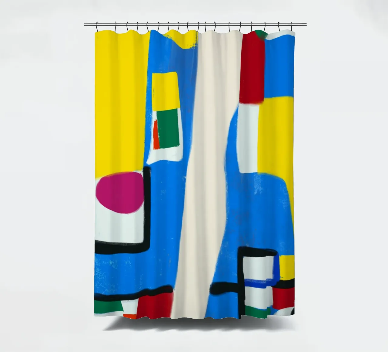Vibrant map shower curtain by Little Dean