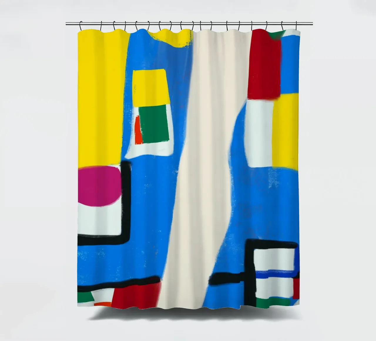 Vibrant map shower curtain by Little Dean