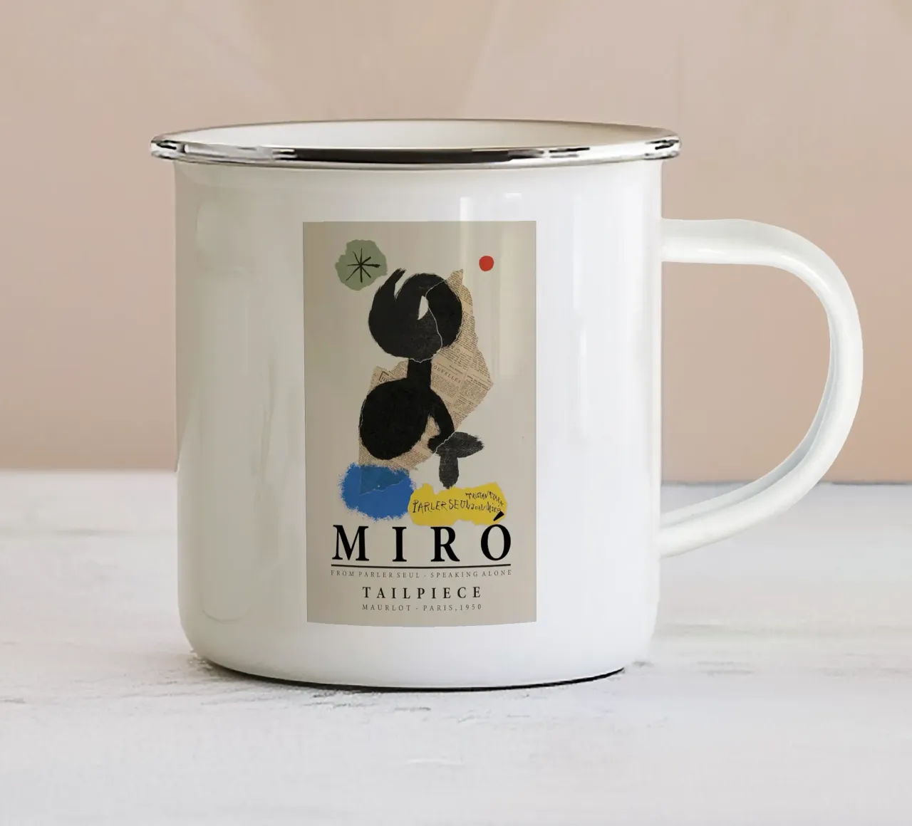 Joan Miro Maleri Litografi Vintage tazza in smalto da phillipp veisenberg
