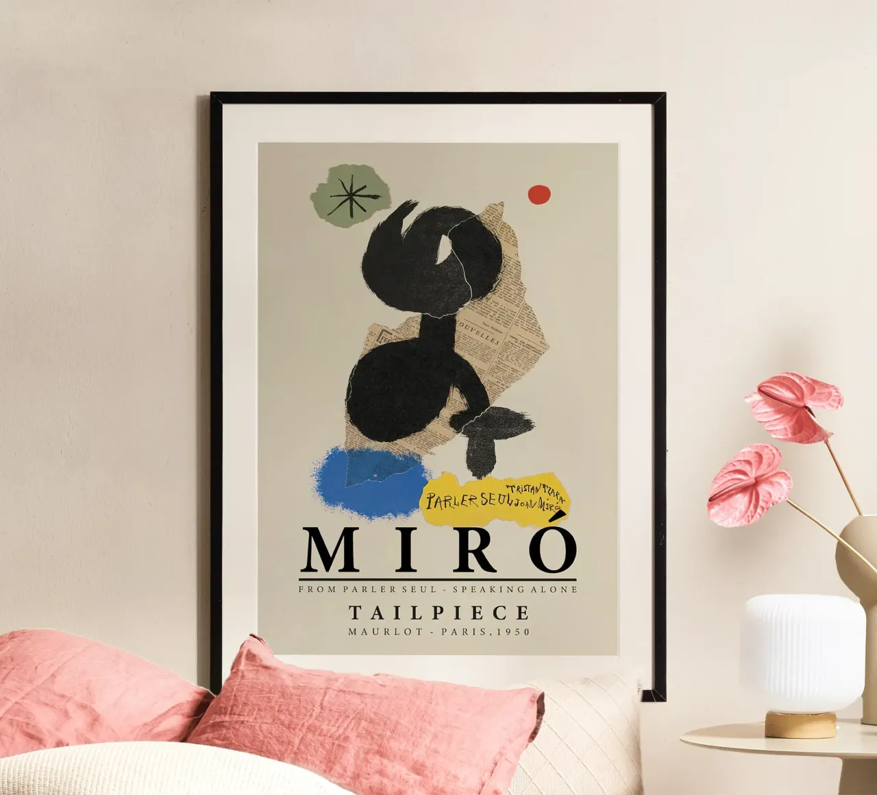 Joan Miro Maleri Litografi Vintage poster con telaio in plastica da phillipp veisenberg