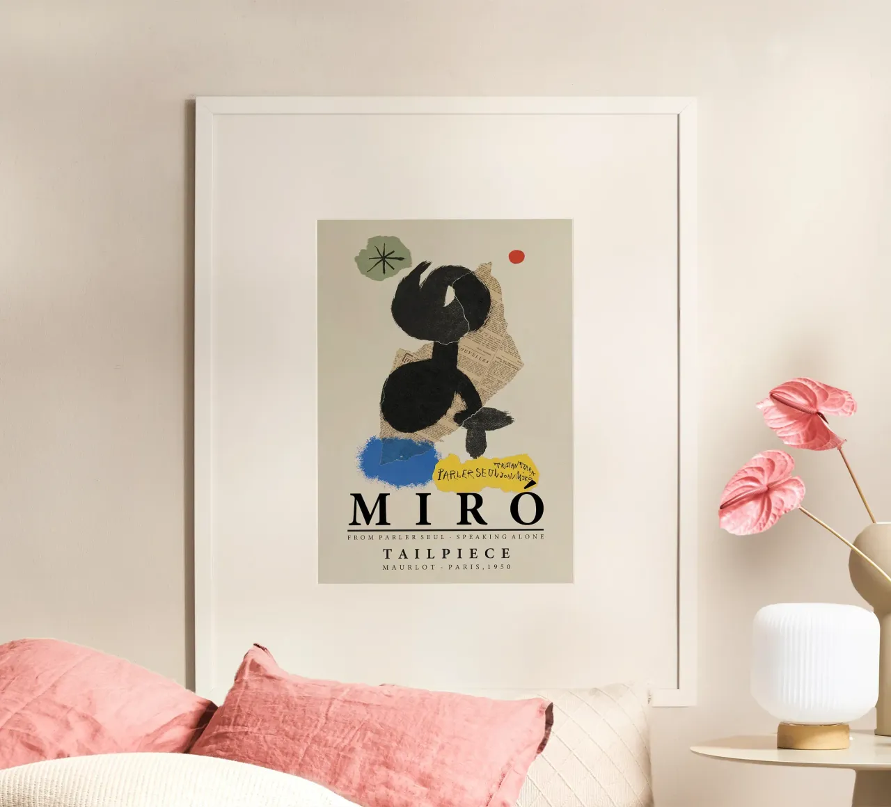 Joan Miro Maleri Litografi Vintage poster con telaio in plastica da phillipp veisenberg