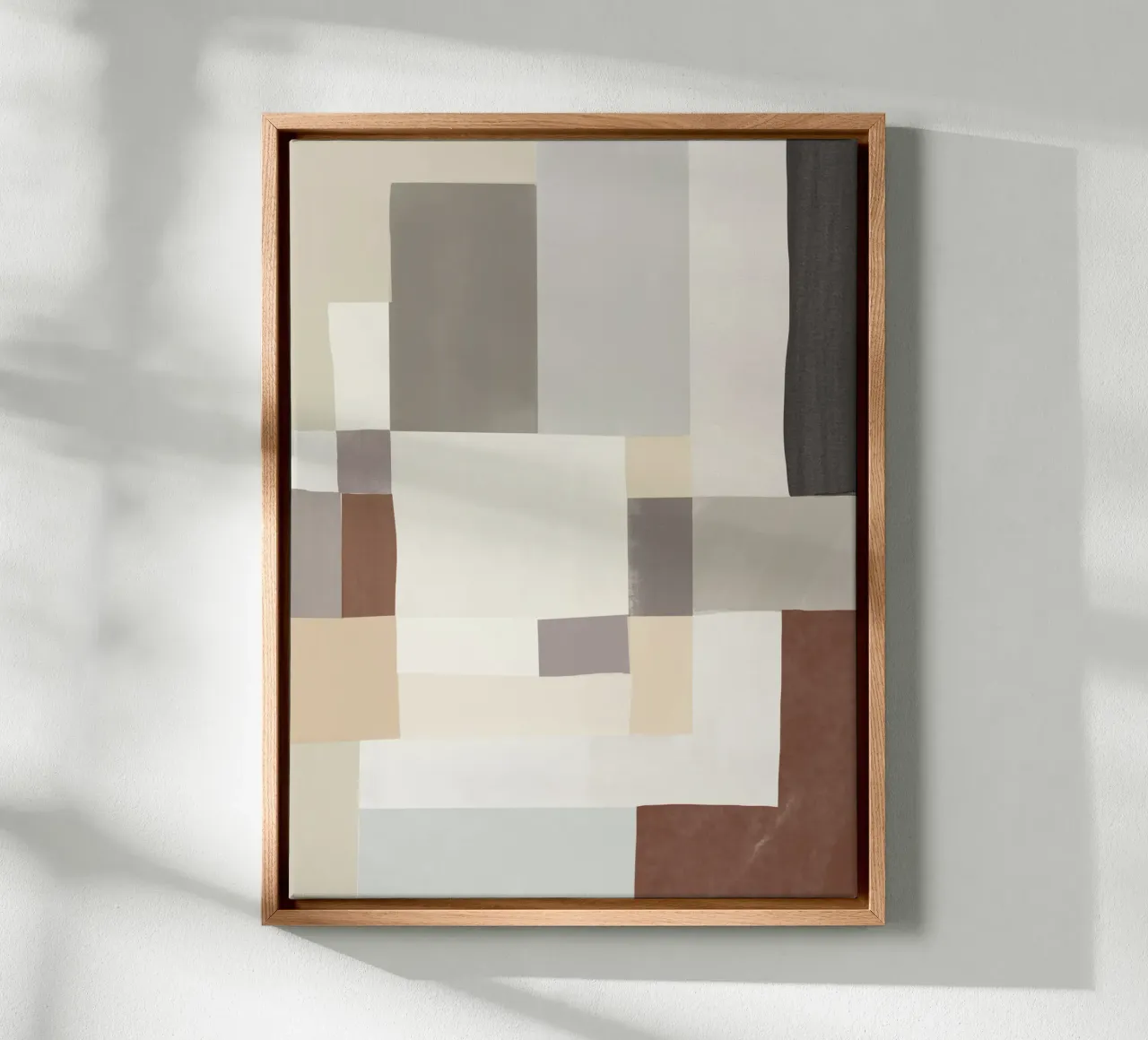 Zachte pastel abstracte compositie canvas van Little Dean