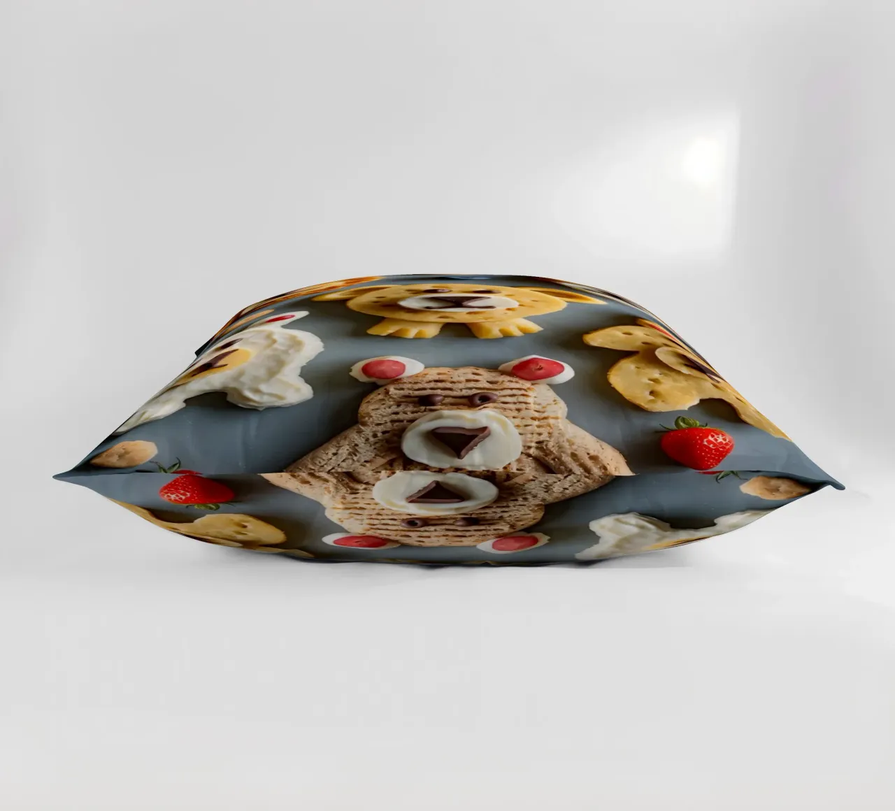 Creatieve koekjes met beerthema, versierd met fruit en chocolade kussen van DesignDoodle