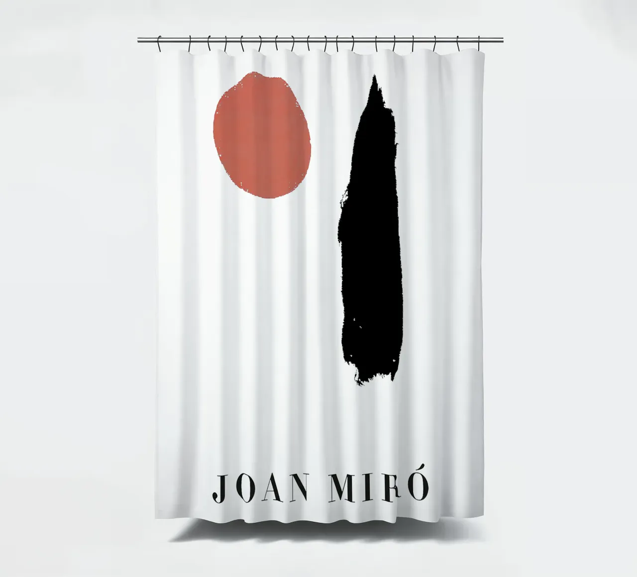 Joan Miro Minimalist Dots and Line shower curtain by phillipp veisenberg